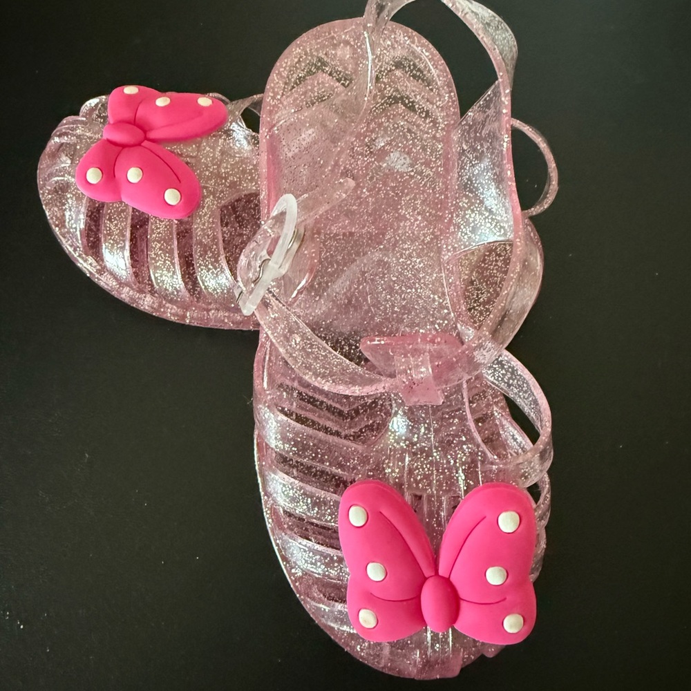 Glittery Pink Kids Sandals with Bow